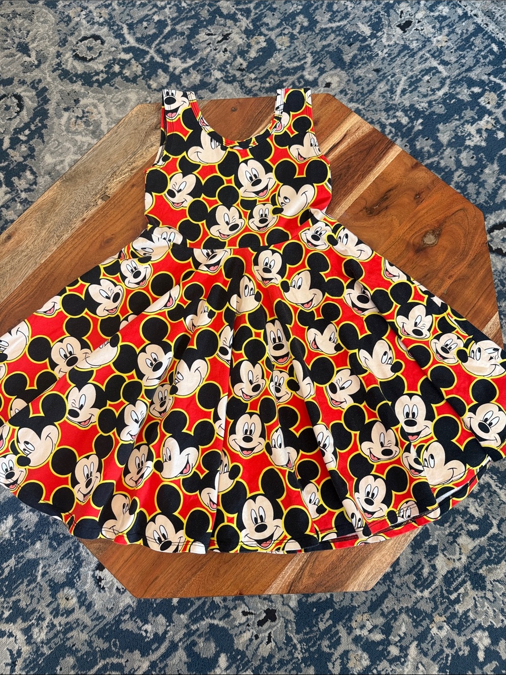 Wild Rich Kids Girls' Red Mickey Mouse Print Twirl Dress